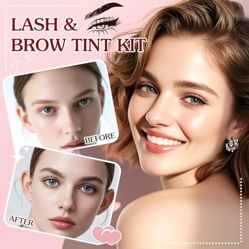 Eyelash & Eyebrow Color Kit,2 in 1 Professional Lash & Brow Color Kit Lash Color Kit with Brush Long Last Effect Up to 6 weeks,Natural,Safe & Easy Natural Brows Color DIY at Home (Black and Brown) - Image 4