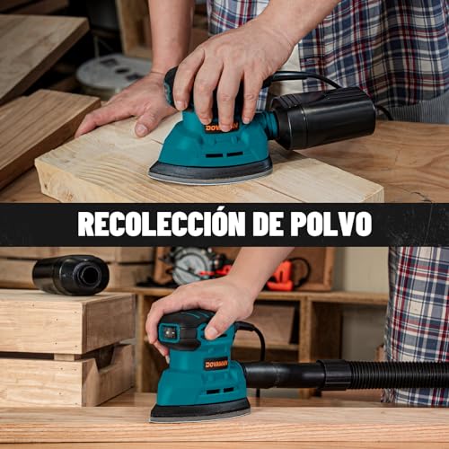 Miniatura 5 de Dovaman Dls03a Lijadora Eléctrica De Madera 130w - 12000 Rpm Con Colector De Polvo, 12 Piezas De Papel De Lija - Liviana Y De Baja Vibración Para Madera Y Acero