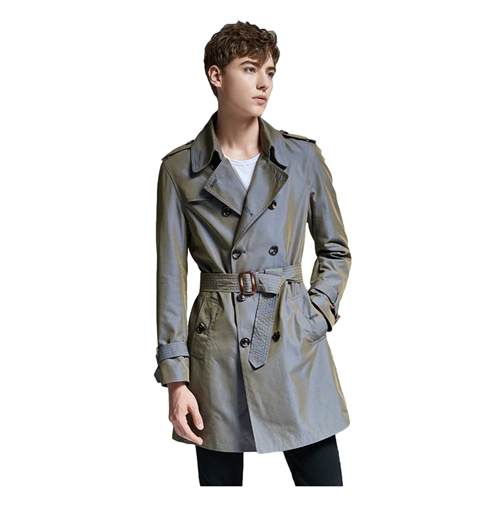 Amazon | [JINLUN] トレンチコート メンズ 玉虫色 ステンカラーコート