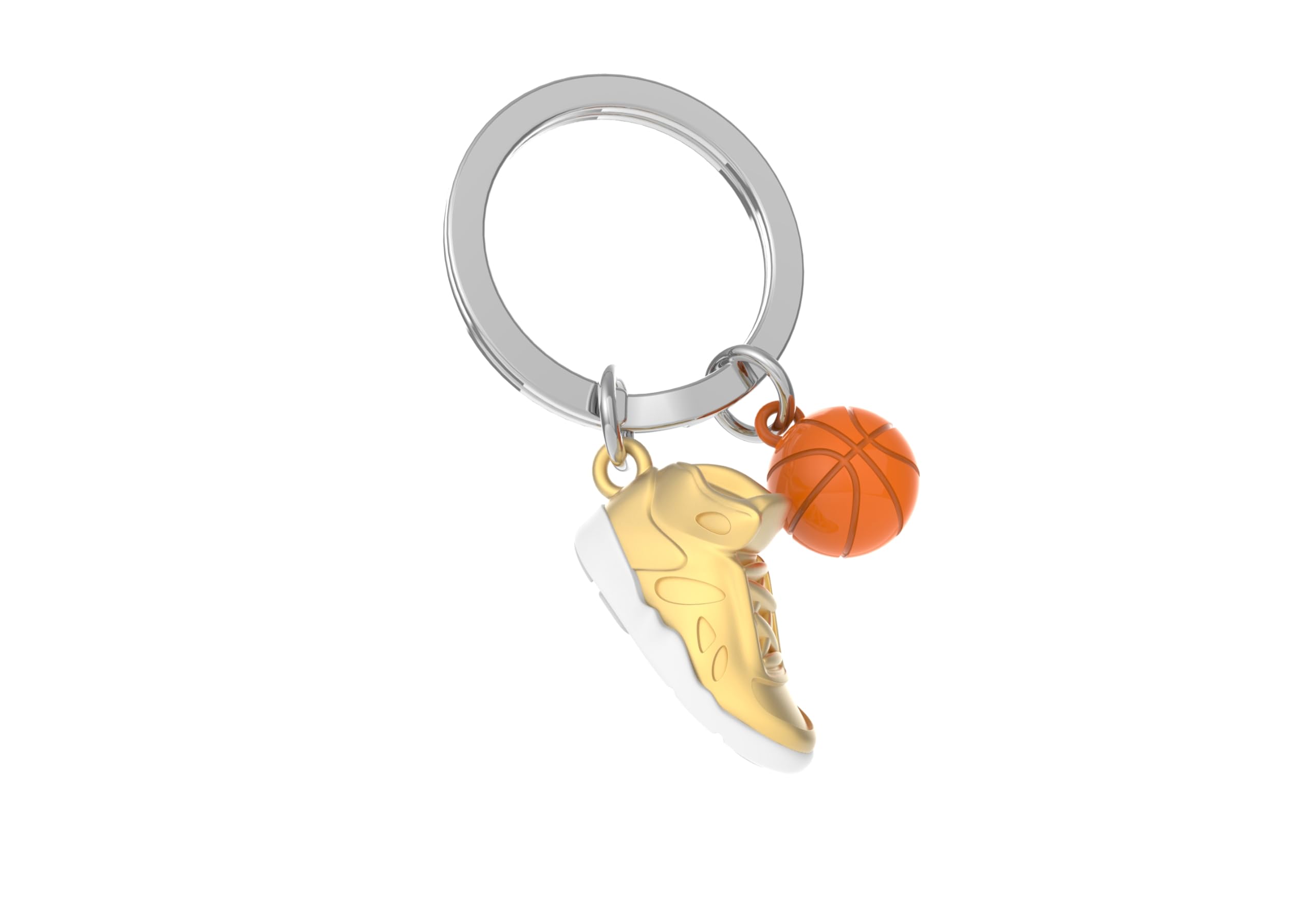 METALMORPHOSE - Metalowy breloczek do kluczy 3D do koszykówki - sportowa pasja, prezent dla mężczyzn, prezent dla kobiet i igrzysk olimpijskich, złoty, Taille unique, Nowoczesny
