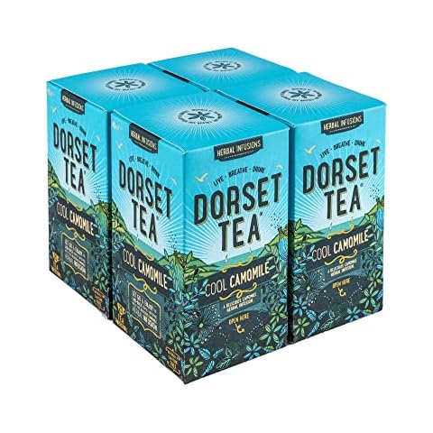 Dorset Tea Cool Camomile Tea Bags 4 boxes x 20 Tea Bags (80 Tea Bags Total) Naturally Caffeine Free Camomile Herbal Tea Bags Cover
