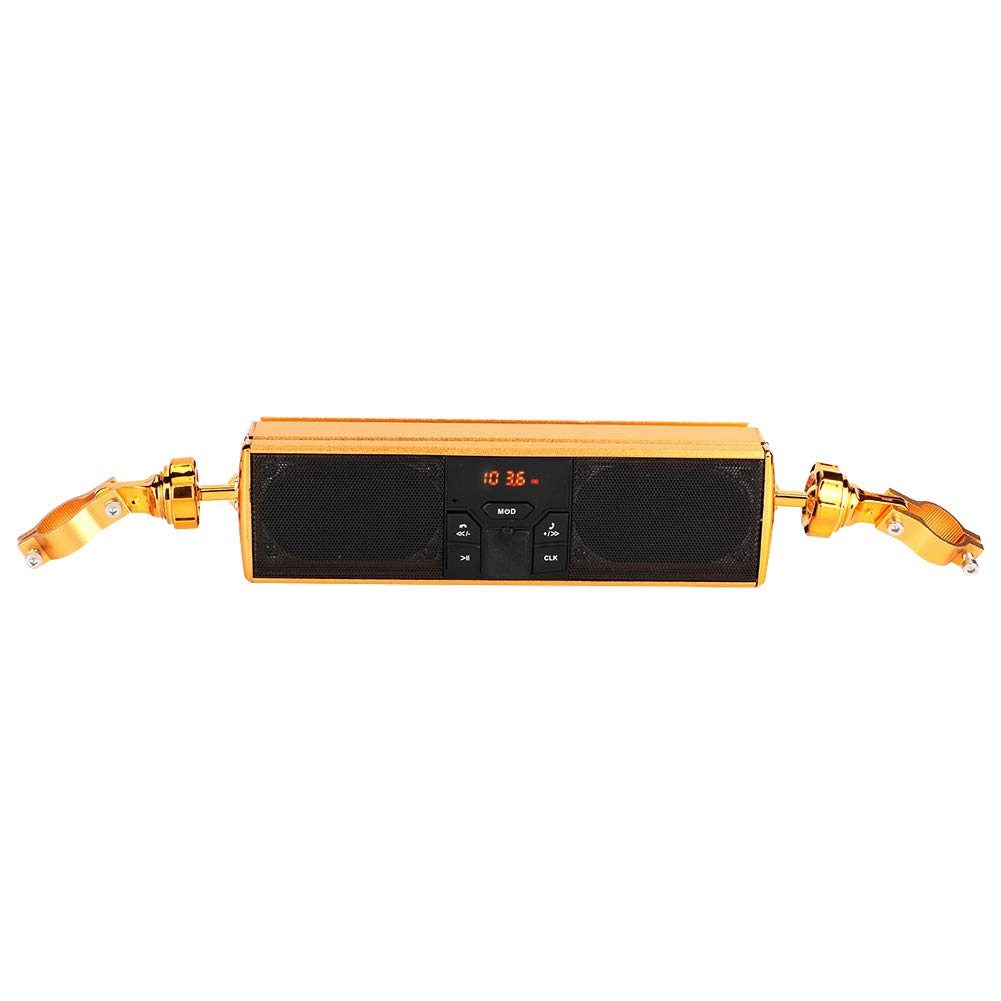 Dioche Wodoodporny System Stereo do Motocykla Modyfikacja Motocykla - System Przesuwania i Dźwięku dla Motocykli - Obsługuje USB, kartę Pamięci i Sterowanie (GOLD)