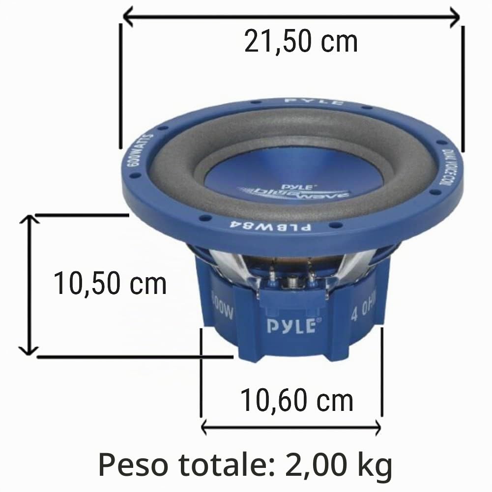 1 PYLE PLMW83 Subwoofer Da 20 Cm 200 Mm 8 Di Diametro, 100 Watt Rms 200 Watt Max Singola Bobina 4 Ohm Sospensione In Gomma Per Auto 1 Pezzo 145543 1 PYLE PLMW83 Subwoofer Da 20 Cm 200 Mm 8 Di Diametro, 100 Watt Rms 200 Watt Max Singola Bobina 4 Ohm Sospensione In Gomma Per Auto 1 Pezzo 145543