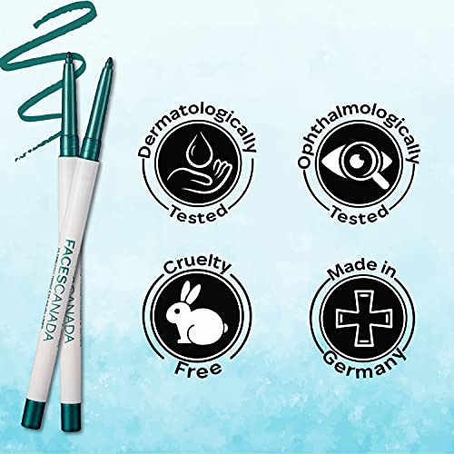 Image of FACESCANADA Ultime Pro Twist Eye Metallic Kajal Liner stick - Green,0.35G|High Impact Intense Color In 1 Stroke|24Hr Long Stay|Matte Finish|Soft Texture|Waterproof&Smudgeproof|Made With Carnauba Wax