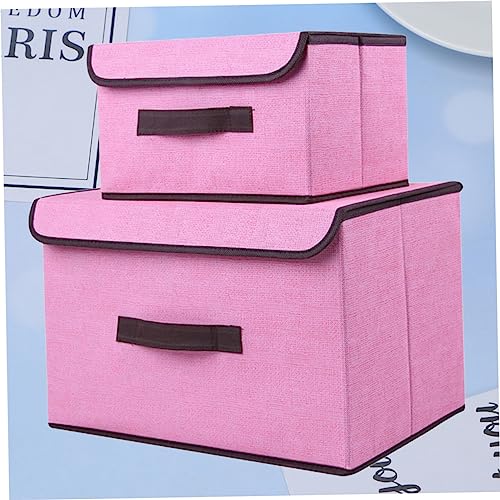 Cajas para guardar ropa de lino rosa contra el desorden 5