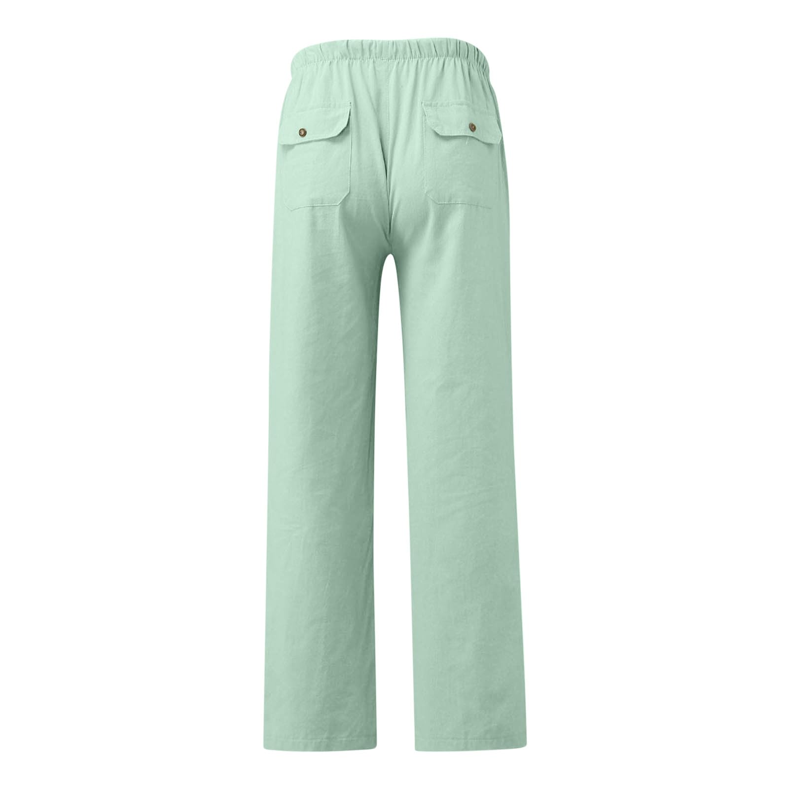 Pantalon Lin Homme Taille Elastique Tendance 2025 Pantalons Hommes Lin Et Coton Décontracté Pantalon Toile Été Pant Yoga Léger Taille Elastique Coupe Droite avec Cordon de Serrage Vêtement Pas Cher