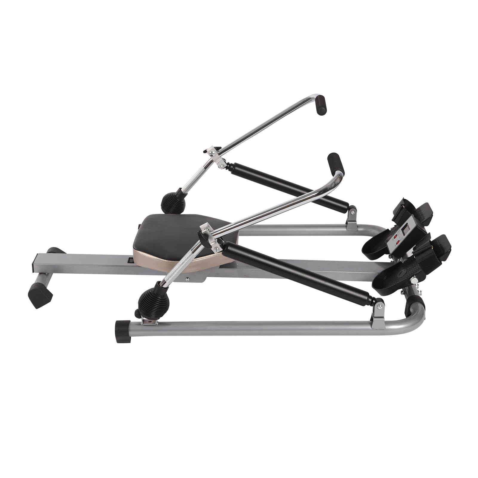 Máquina de remo 2 en 1 para el hogar, máquina de remo hidráulica, máquina de fitness en casa con pantalla LCD, máquina de entrenamiento abdominal, 12 niveles, carga de 120 kg, entrenamiento
