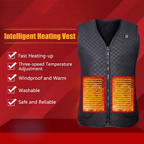 mewmewcat Colete de aquecimento Colete aquecido elétrico de carga USB Casaco aquecido roupas de aque