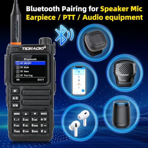 Image of TIDRADIO TD-H9 10Watt Multi-Band GPS&APRS Ham Radio Capable of Bluetooth Connectivity; Wireless Programming; Frequency Spectrum Analysis;SMS Message Text; NOAA Weather Receiver Handheld Two Way Radio