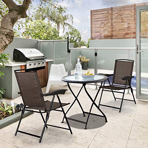 Giantex GT3687-2-WH Pack Patio Folding Chairs, Adjustable Sling Back Chairs thumb #1