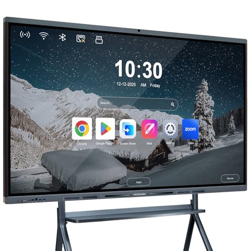 Image of 65 inch Smart Board Digital Whiteboard as 4K UHD Interactive Display Touchscreen,Android 13,8GB+128GB,20-Point Touch,Ideal for Business Meetings,Home Offices,and classrooms,Dual-System Support