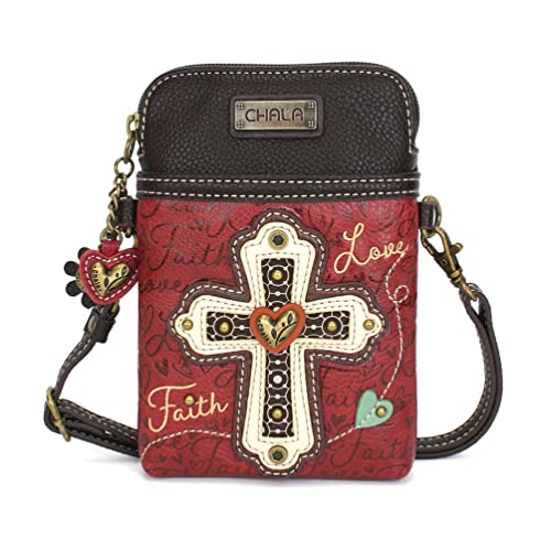 Image of Chala Crossbody Cell Phone Purse-Women Canvas Multicolor Handbag with Adjustable Strap