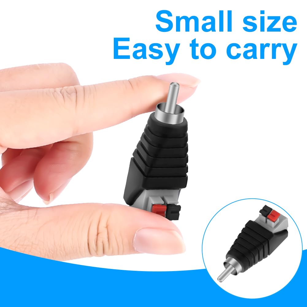 AXFEE 4 Pack RCA To Speaker Cable Adapter, RCA Male To AV 2 Screw