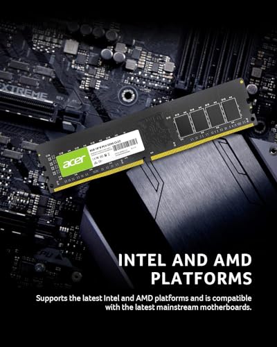 Image of Acer UD100 U-DIMM 3200MHz 16GB 19-19-19-43 2R*8 Desktop RAM, Black