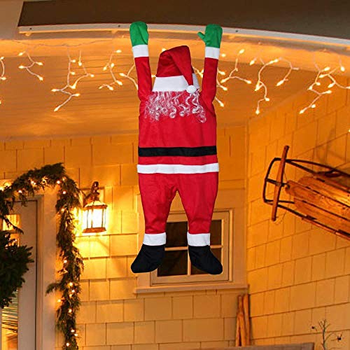 Yeahbeer 4.92 Ft Christmas Hanging Santa Claus,Christmas Outdoor Decoration For Gutter Or Roof/Chimney/Tree/Porch #TOP3