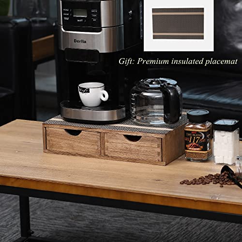 Ddyuri Coffee Pods Storage Drawer Holder For Capsules - Multi Functional Desk Organizer Drawers For K-Cup Coffee Maker Brew - Kitchen Mini Wooden Box Chest Sideboard Counter Organization Cf1D2C Dark #TOP1