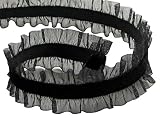Q-YO Double Ruffle/Velvet Ribbon for Gift Package Wrap, Hair Clip Accessory Making, Crafting, Sewing