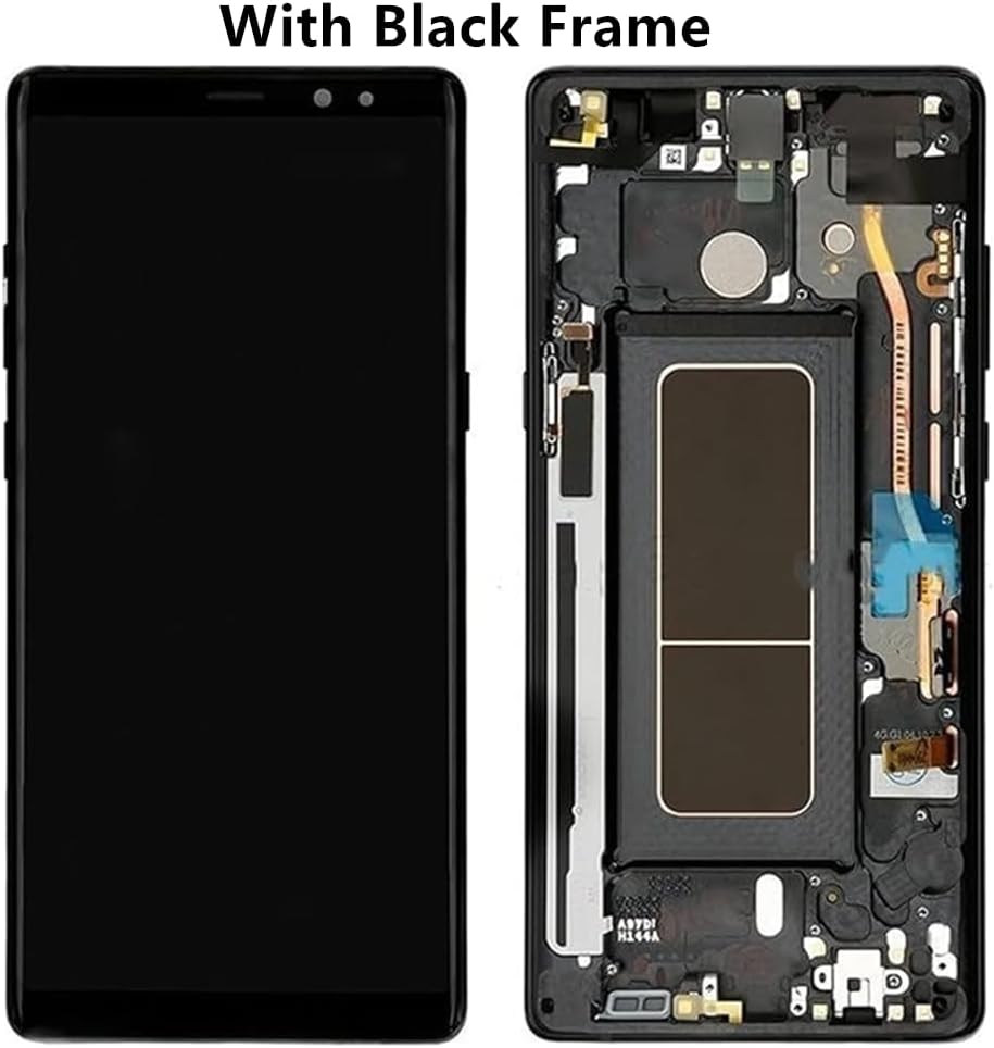 6.3" Original AMOLED for Samsung Galaxy NOTE8 N950U N950U1 SM-N950F SM-N950W Screen Replacement Note 8 Display Touch Screen Assembly (with Black Frame+Back Cover+Tools)