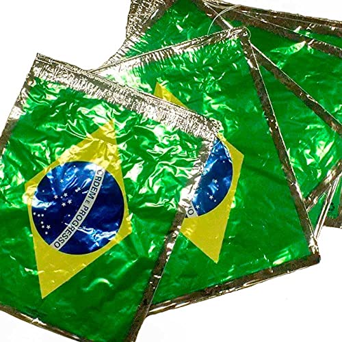 Enfeite De Rua Bandeira Do Brasil Metálico C/ 10 Metros