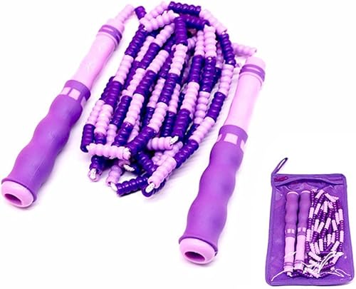 Miniatura 8 de Cuerda de cuentas, cuerda de saltar ajustable segmentada suave con cuentas para niños, mango ergonómico para niños y adultos pérdida de peso