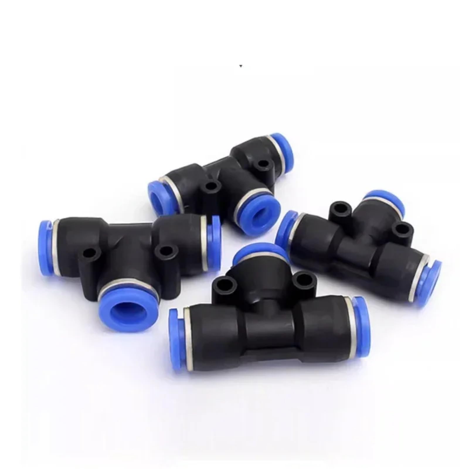 Sportansaugung 50/200 Stück PE-Pneumatikverschraubungen 4/6/8/10/12/14/16 mm T-Stück mit 3-Wege-Kunststoff-Schlauchverbinder(PE-4,200Pcs)