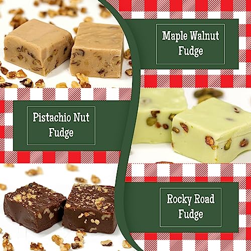 Valley Fudge, Nutty Assorted Gift Box, Fresh Artisan Fudge, Real Butter, Bulk Gourmet Candy, Individually Wrapped, Birthday, Thank You, Housewarming Gift, 4 oz, 6 Pieces, One and a Half Pounds