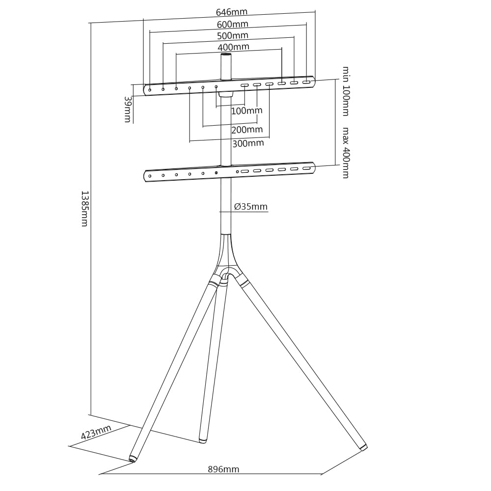 My Wall HT 22 L Pied TV réglable en Hauteur Support de Sol My Wall HT 22 L Pied TV réglable en Hauteur Support de Sol