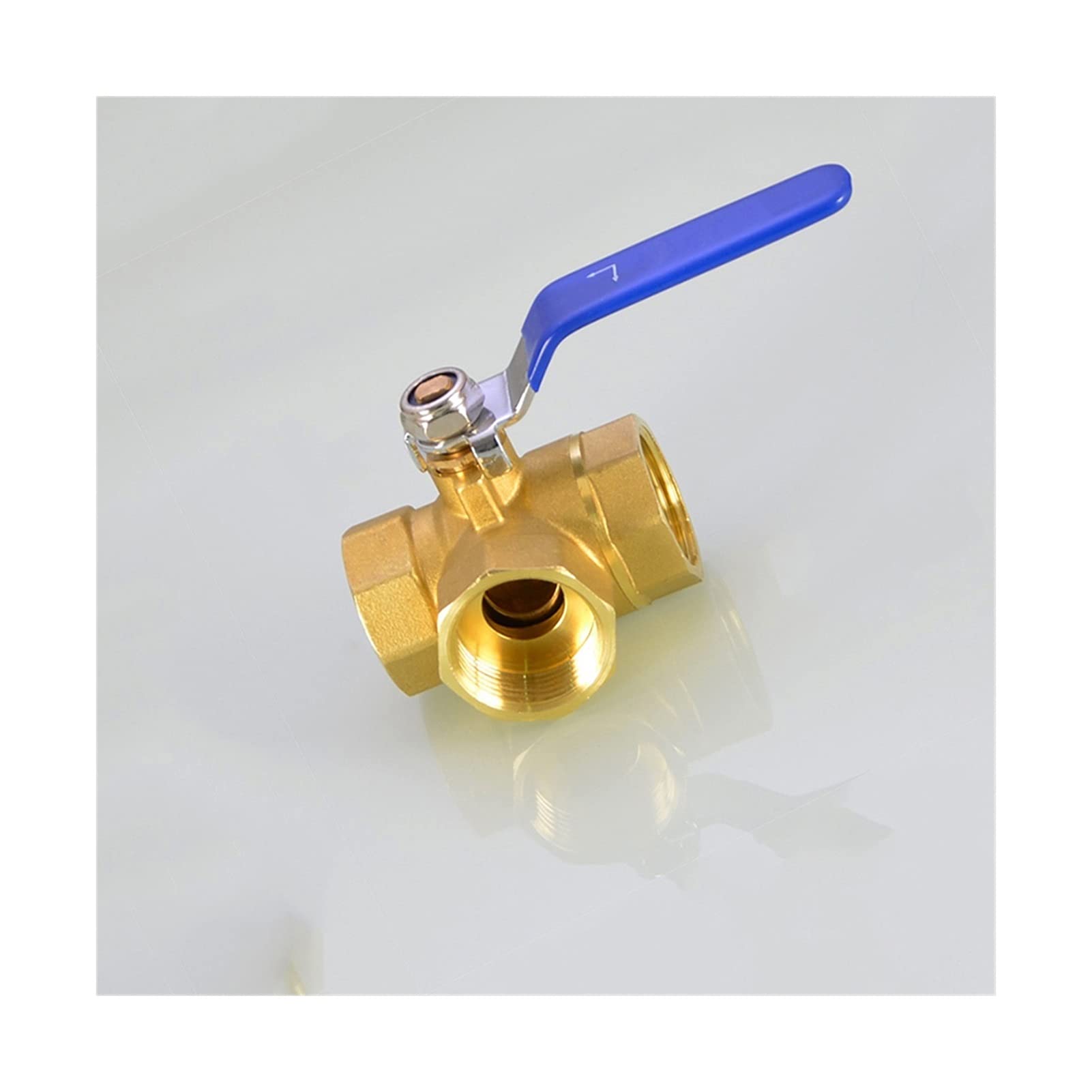 Vanne à boisseau sphérique 3 voies en laiton robuste 1 pouce filetage femelle durable