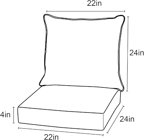 Miniatura 2 de Rilyson Cojines de patio para muebles de exterior, respaldo alto y asiento profundo, cojín de exterior para sillas de patio, sofá, sofá biplaza,