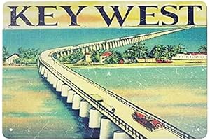 Key West Vintage Tin Sign: A Nostalgic Coastal Charm for Your Home