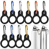 Dandat 10 Sets Silicone Water Bottle Carrier with Keychain Clip Water Bottle Clip Hook Accessories Hook for Outdoor Activities or Daily Use