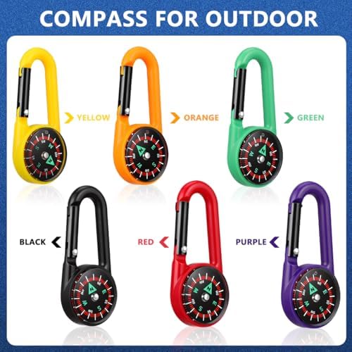 TOYANDONA Compass for Kids - 24pcs Mini Compass Bulk Keychain with Belt Clip for Party Favors Outdoor Camping Hiking Survival - 3