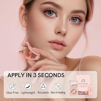 Magnetic Eyelashes with Applicator Natural Reusable Soft Magnetic Lashes Without Eyeliner, Glue-free False Eyelashes Lightweight, Waterproof, Easy to Wear, No Makeup Remover Required(Beauty Style)