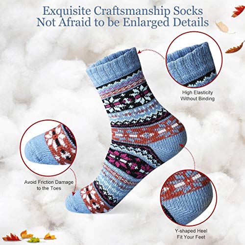 Image of MORECOO Socks for Women - Christmas Gifts for Women - Stocking Stuffers - Thick Wool Soft Warm Cozy Crew Womens Socks