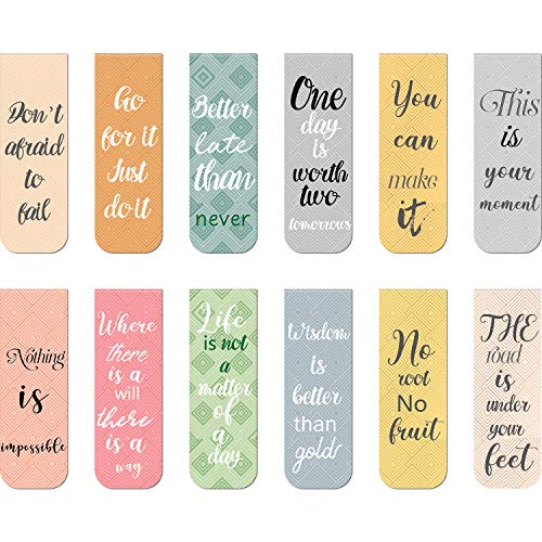 48 Pieces Magnetic Bookmarks with Inspirational Quotes Motivational Magnet Book Marker Magnetic Page Clip Bookmarks for Student Office Reading Stationery