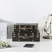 SLPR Worthington Wood Decorative Storage Trunks - Set of 2, Wooden Boxes with Hinged Lids, Vintage Suitcases for Keepsakes and Home Décor, Antique Luggage Chests