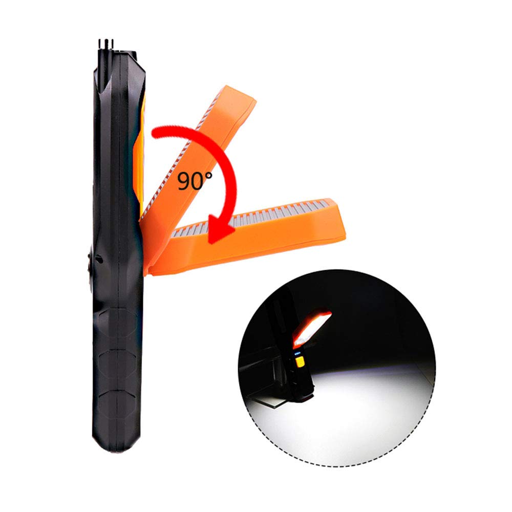 Lampa robocza LED Latarka ładowalna USB, LUXNOVAQ Przenośne lampy inspekcyjne COB Magnetyczne obrotowe światła robocze z magnesem i hakiem i 4 trybami do mechanicznego garażu samochodowego warsztatu