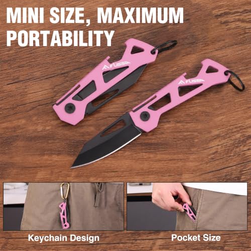 Image of FLISSA Mini Folding Pocket Knife-Pink | Small Size, EDC Tool, Gift for Women Girls Men, Compact, Lightweight, Outdoor, Easy to Access, Rust Resistance
