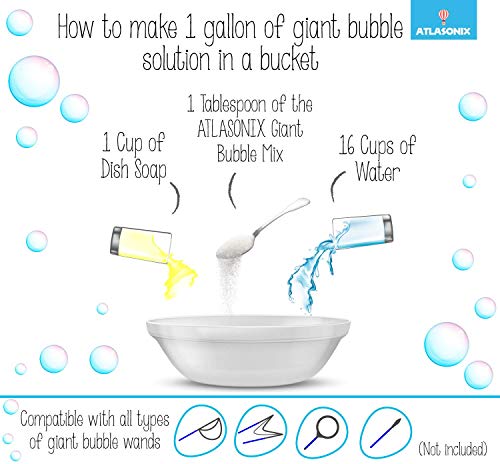 Atlasonix Giant Bubble Solution 7 Gallons - Bubble Refill, Giant Bubble Mix For Big Bubble Solution Refill For Kids, All Natural Bubble Concentrate Bottle For Bubble Machine #TOP5