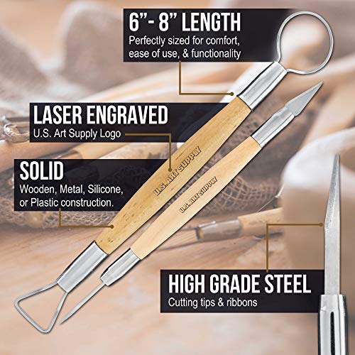 U.s. Art Supply 53 Piece Pottery & Clay Sculpting Tool Set With Hard Plastic Storage Box #TOP4