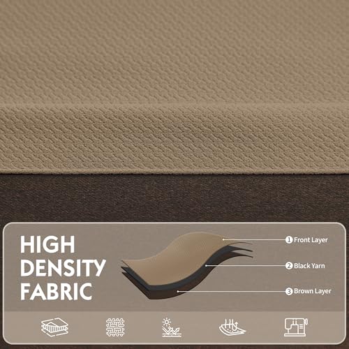 Image of FMFUNCTEX 100% Brown Blackout Curtains for Bedroom, Solid Weave Textured Geometric Weave Curtains 72 Inches Long Thermal Insulated Curtains Living Room, Black Out Drapery Grommet 2 Panels