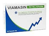 VIAMASIN - 600 Milligramm für Männer - Sofort & Standfest - 20 Kapseln hochdosiert & extra stark im Blister mit Tribulus Terrestris