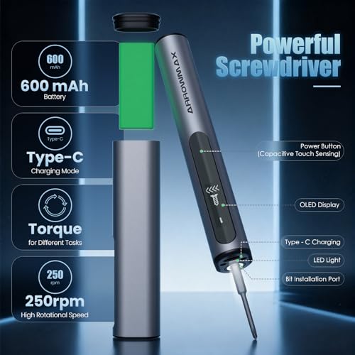 Image of AM ARROWMAX Mini Electric Screwdriver & Removable Angle Screw, 60 in 1 7.4V Precision Electric Screwdriver Set, Repair Tool Set For Phone Camera Watch Laptop (M1 PRO PLUS)