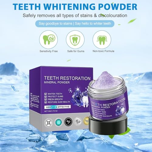 Zahnreparatur Mineralpuder,Zahnrestauration Pulver,Teeth Whitening Powder,Mineral Zahnpulver,Zahnpulver Gegen Verfärbungen,Effektiv bei der Stärkung von Zähnen und Zahnfleisch,Frischer Atem