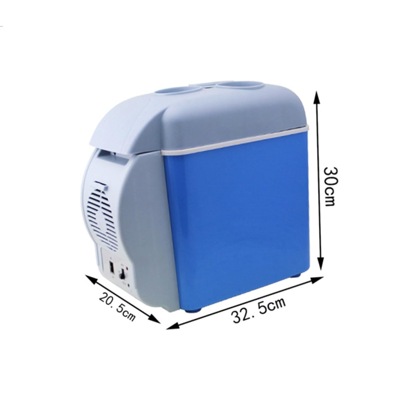 Luxshiny Portable Car Fridge Cooler and Warmer Box Blue for Outdoor Use Efficiently Keeps Drinks and Snacks Vehicles Versatile Storage for Food and More