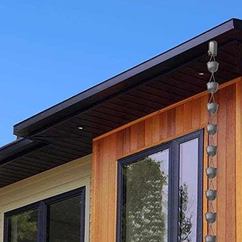 Rain Chains Direct Pineapple Rain Chain, 8.5 Feet Length, Aluminum, Gray, Functional And Decorative Replacement For Gutter Downspouts #TOP3