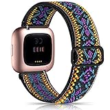Witzon Elastic Bands Compatible with Fitbit Versa 2 / Versa / Versa Lite, Soft Loop Nylon Fabric Bre