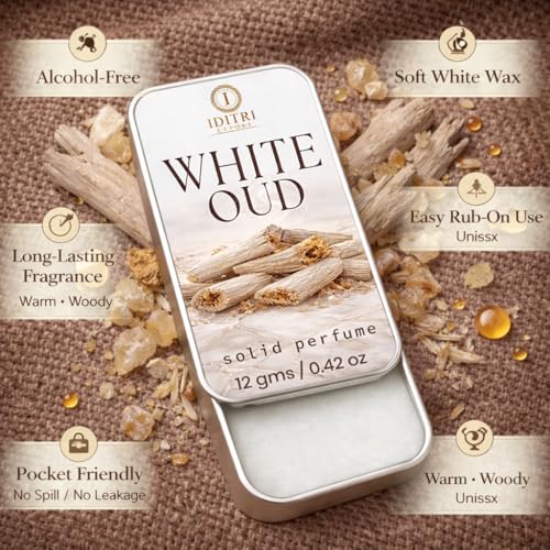 Image of Solid Perfume |White amber&White Oud Alcohol Free Wax Perfume Balm, Long Lasting | Pocket Tin 12g, Pack Of 2| Non Greasy Smooth Glide, Travel Friendly Unisex Gifts He Or Her