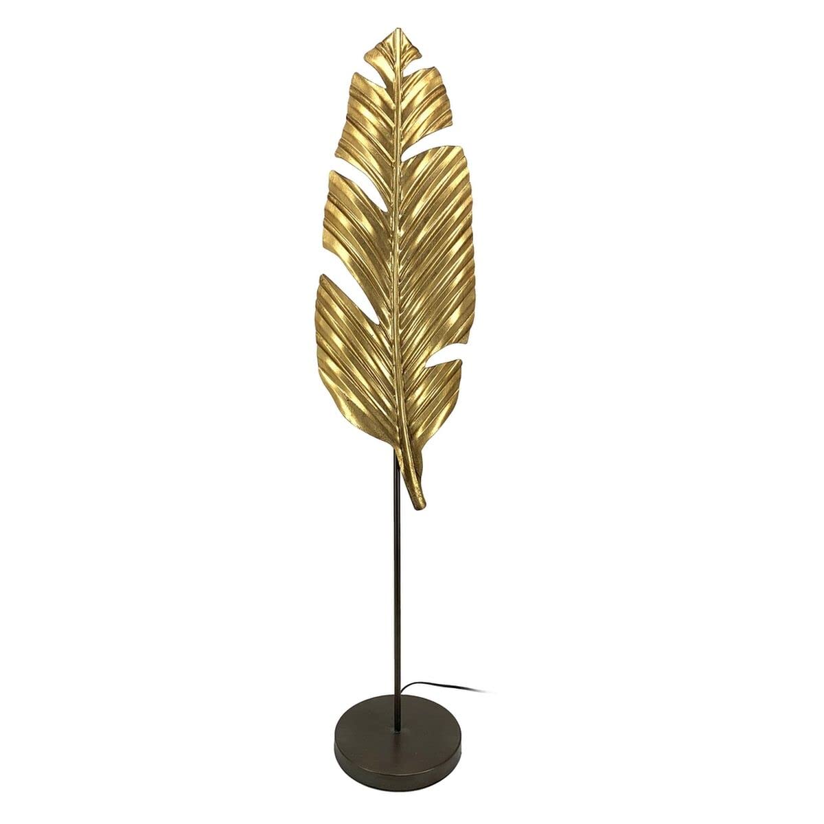 Lámpara de pie de metal con pantalla negro y oro para una iluminación acogedora