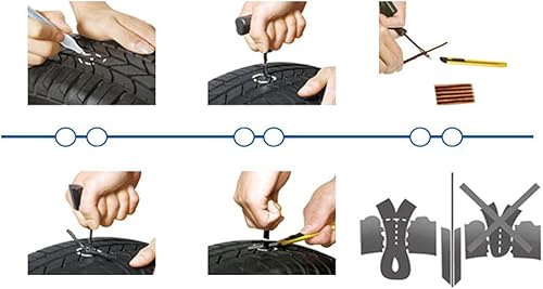Miniatura 9 de Fácil de manejar, hazlo tú mismo, reparación temporal de neumáticos de emergencia, sellos de reparación de neumáticos, cuerdas de reparación de
